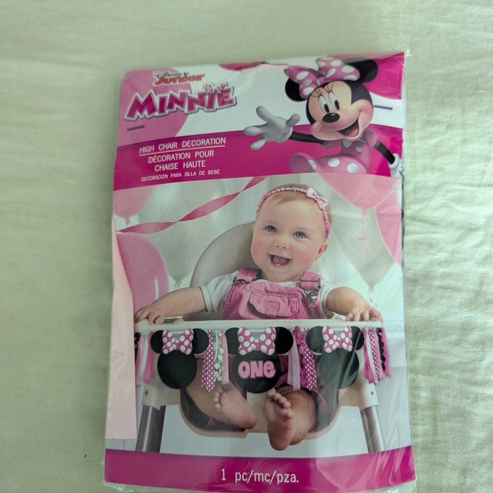 Minne Mouse High Chair Banner First Birthday Sign